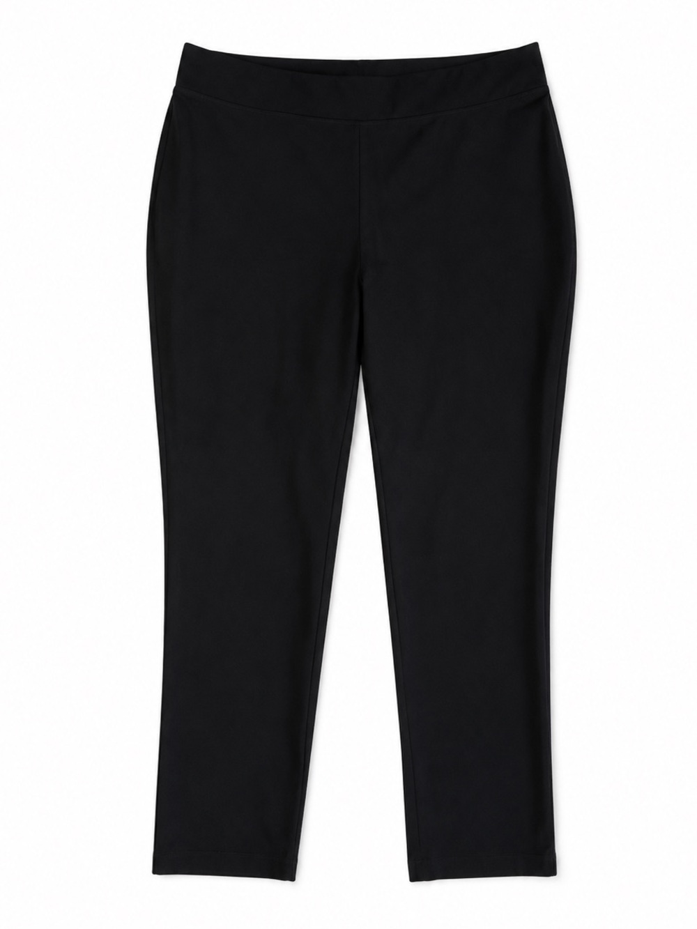 Chico’s Pull On Crop Ankle Pants Black Stretch Career Casual Size 1 (US 8)